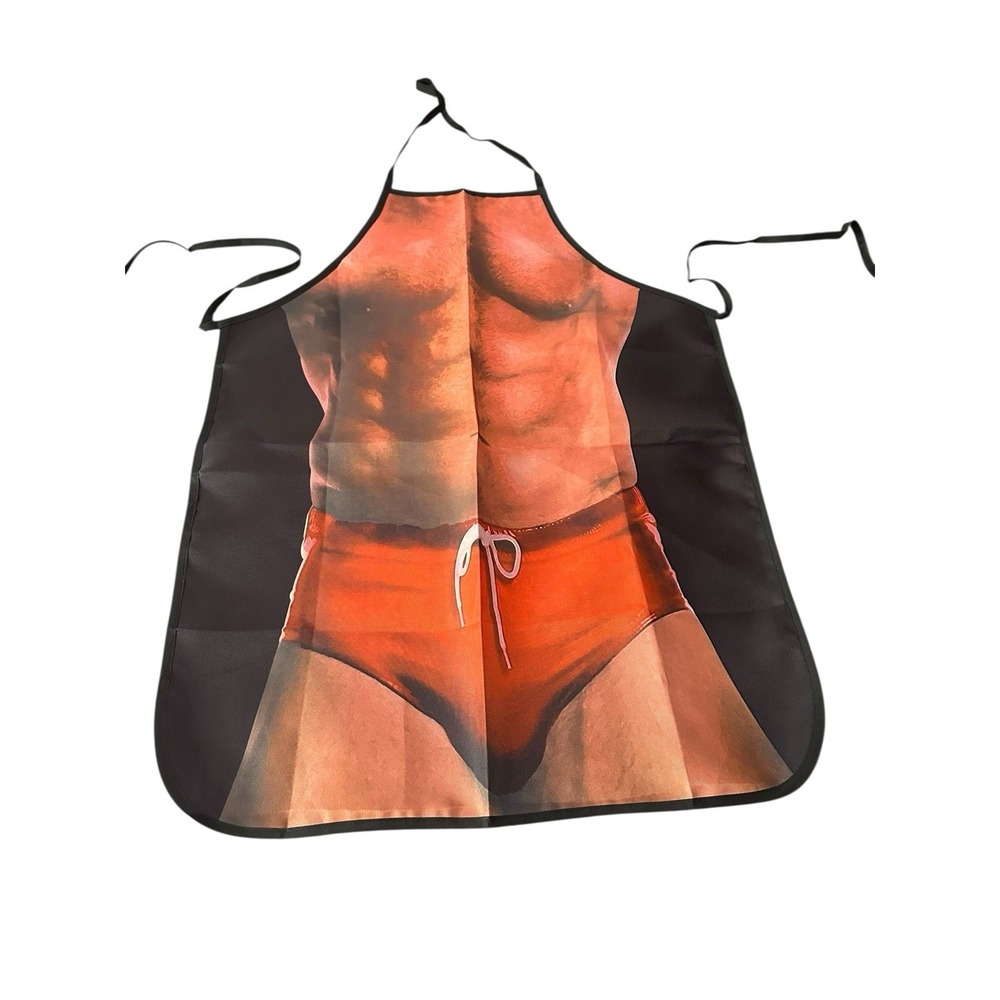 NEW novelty adult ONE SIZE apron full coverage funny SEXY MAN BODY